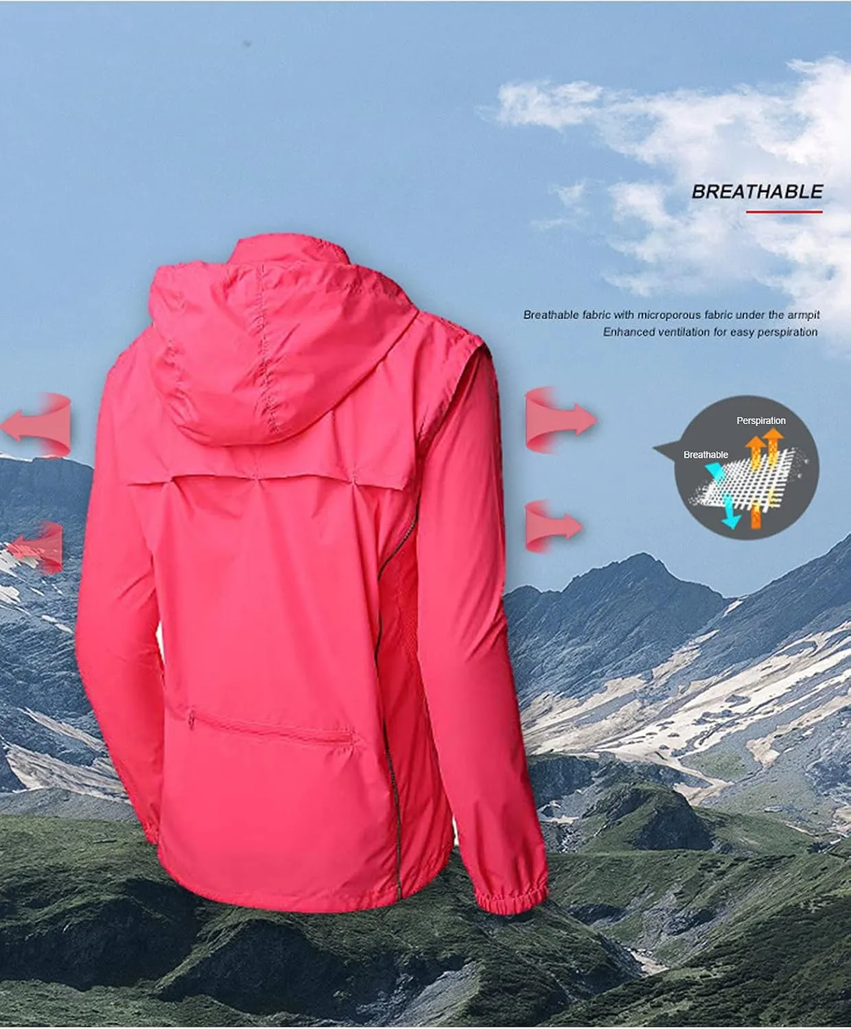 Cycling jacket windshield outdoor jacket hooded UV-proof breathable sports windbreaker