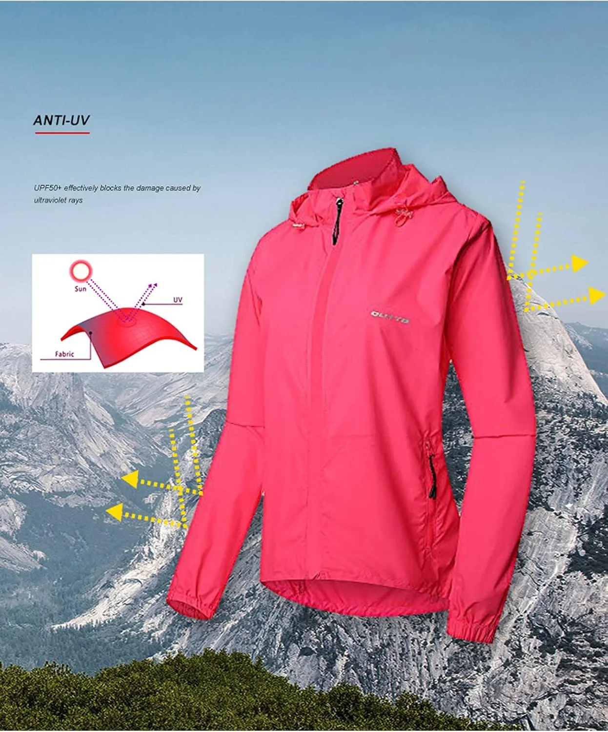 Cycling jacket windshield outdoor jacket hooded UV-proof breathable sports windbreaker