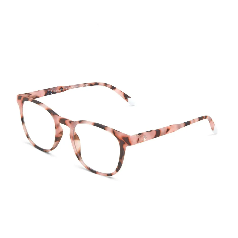 Dalston Blue Light Reading Glasses in Pink Tortoise