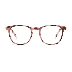 Dalston Blue Light Reading Glasses in Pink Tortoise