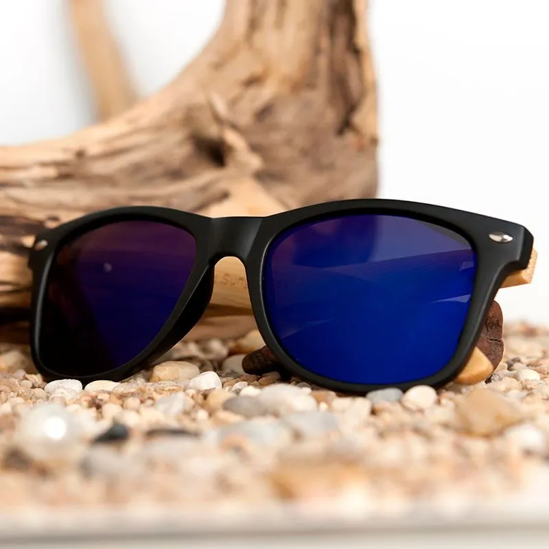 Designer Eco-Friendly Bamboo Square Vintage Sunglasses