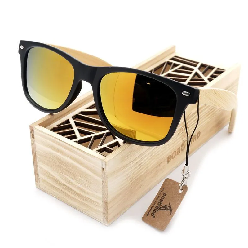 Designer Eco-Friendly Bamboo Square Vintage Sunglasses