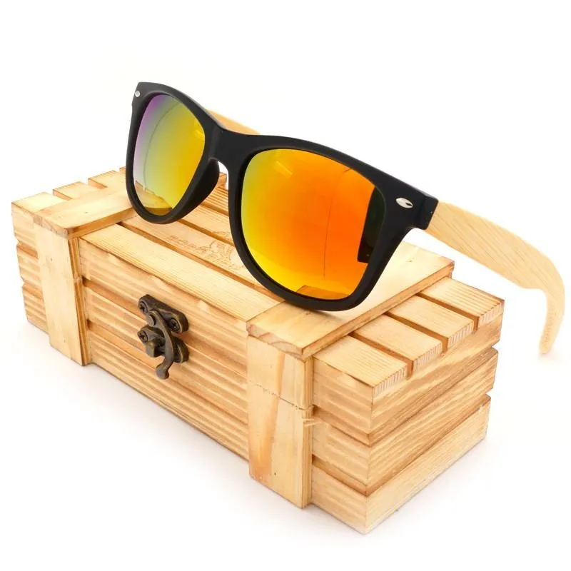 Designer Eco-Friendly Bamboo Square Vintage Sunglasses