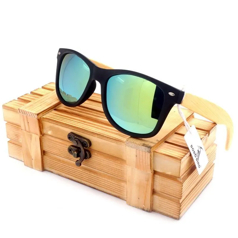 Designer Eco-Friendly Bamboo Square Vintage Sunglasses