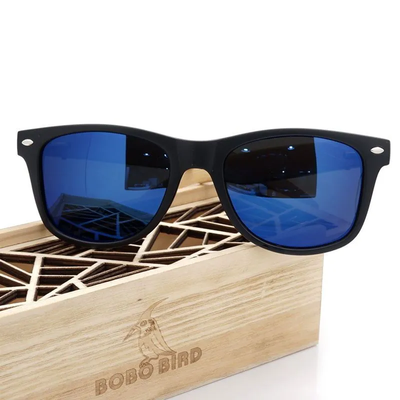Designer Eco-Friendly Bamboo Square Vintage Sunglasses