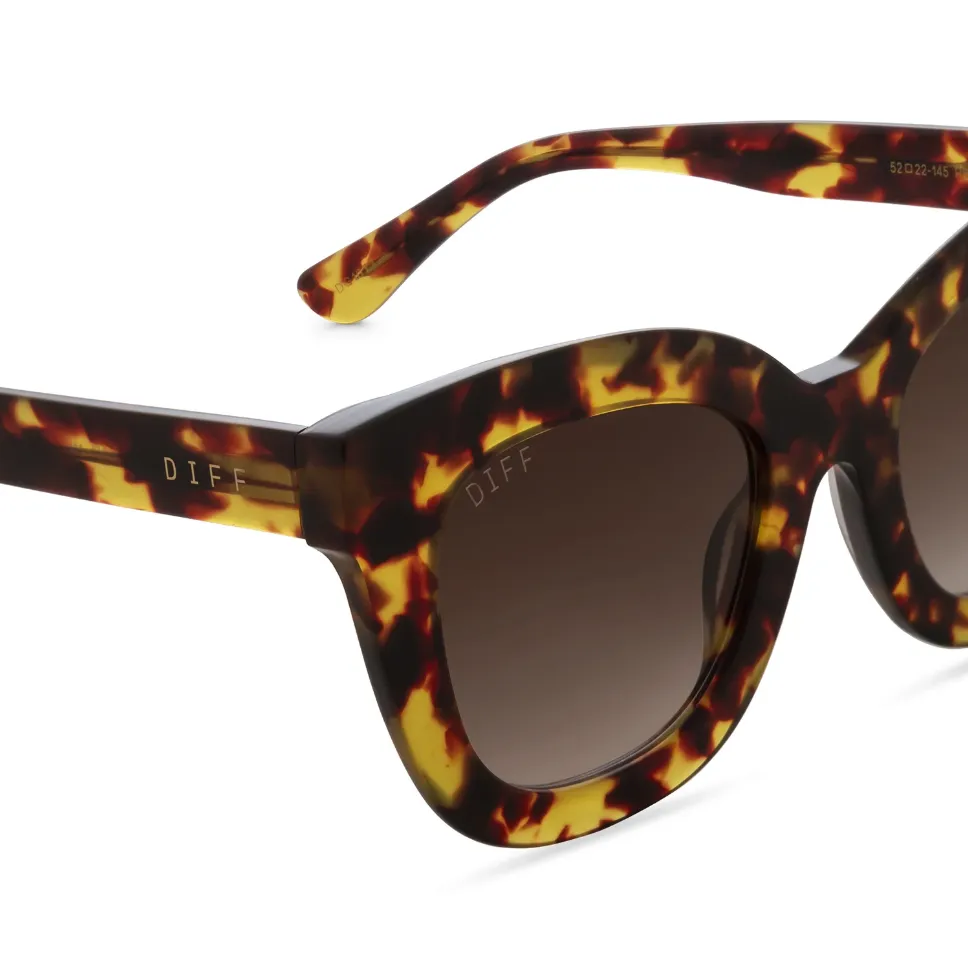 DIFF Charitable Eyewear Noemi - Amber Tortoise Brown Gradient - Non-Polarized Sunglasses