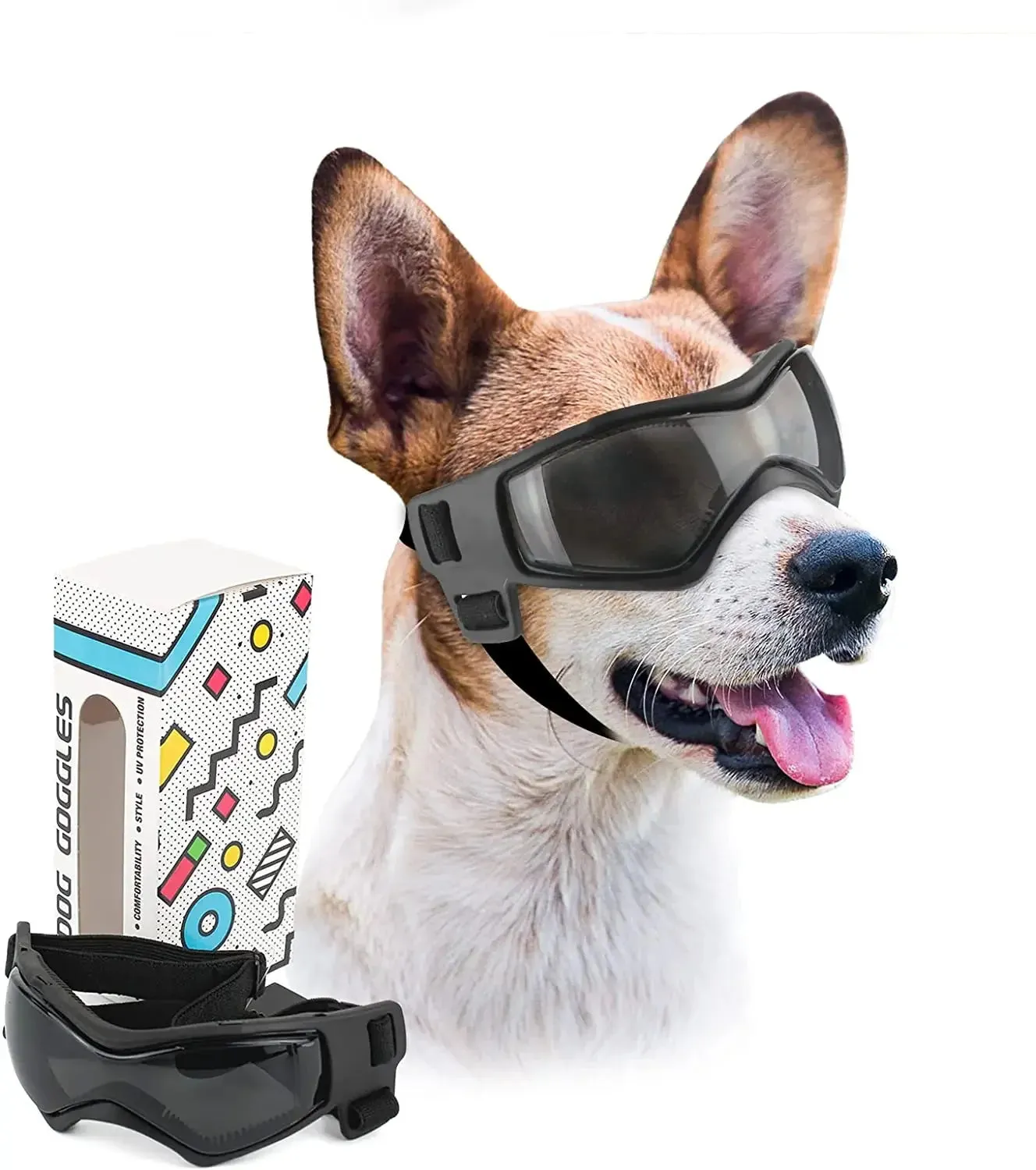 Dog Sunglasses Pet Helmet Set with Dog Goggles,Dust Wind UV Protection Dog Glasses Dog Helmet and Goggles Dog Motorcycle Helmet