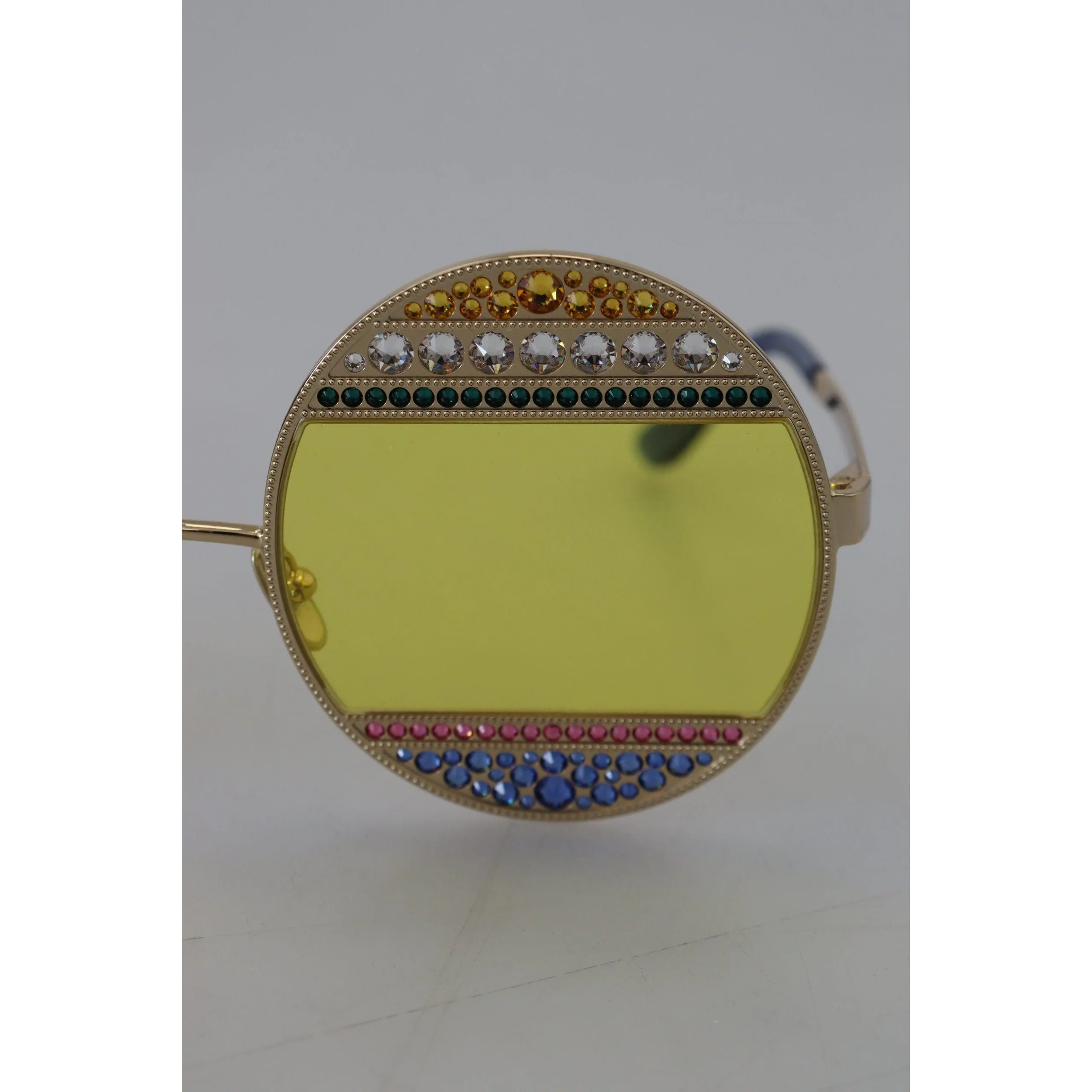 Dolce & Gabbana Crystal Embellished Gold Oval Sunglasses