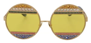 Dolce & Gabbana Crystal Embellished Oval Sunglasses