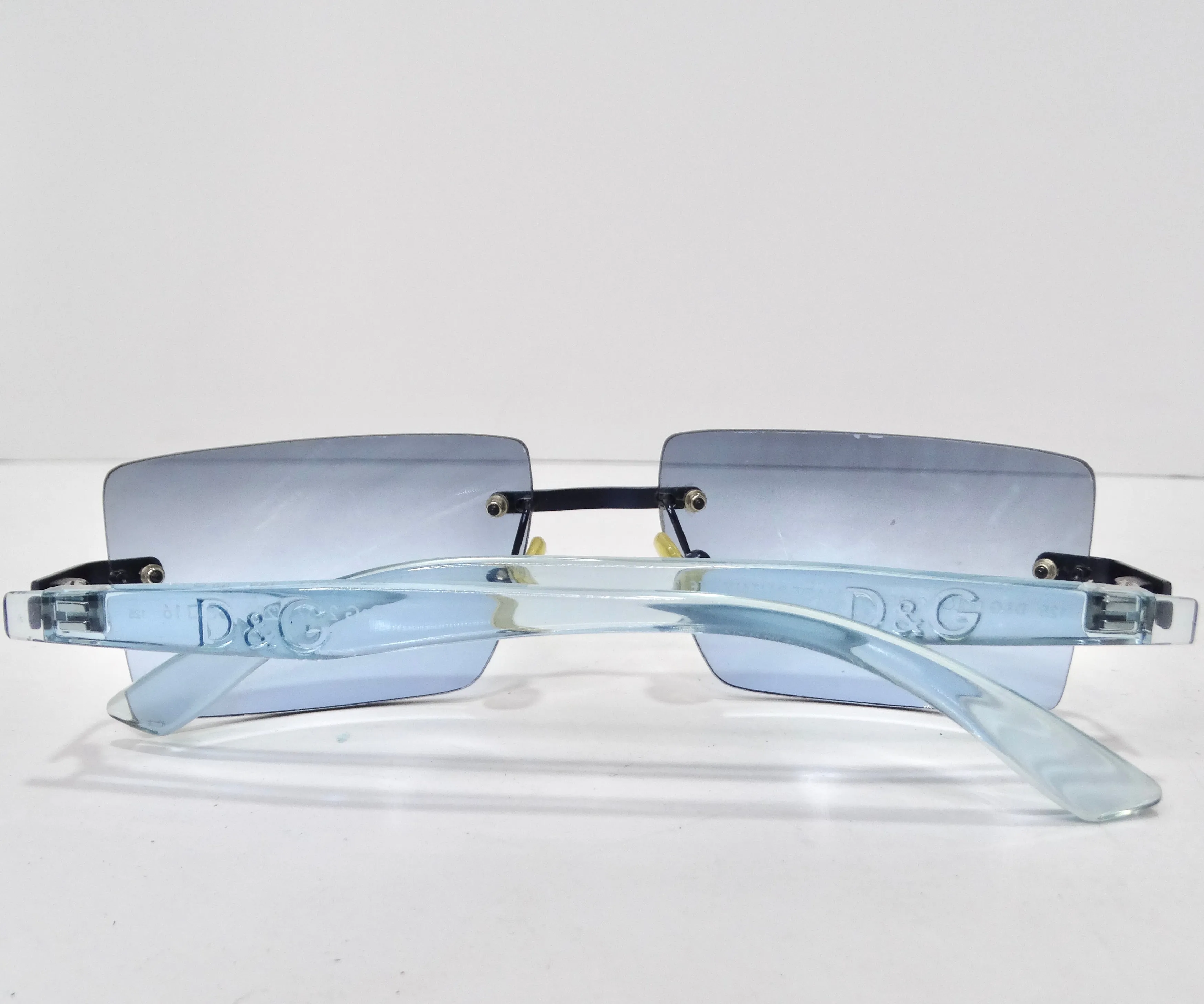 Dolce & Gabbana Y2K Blue Rectangular Frame Sunglasses