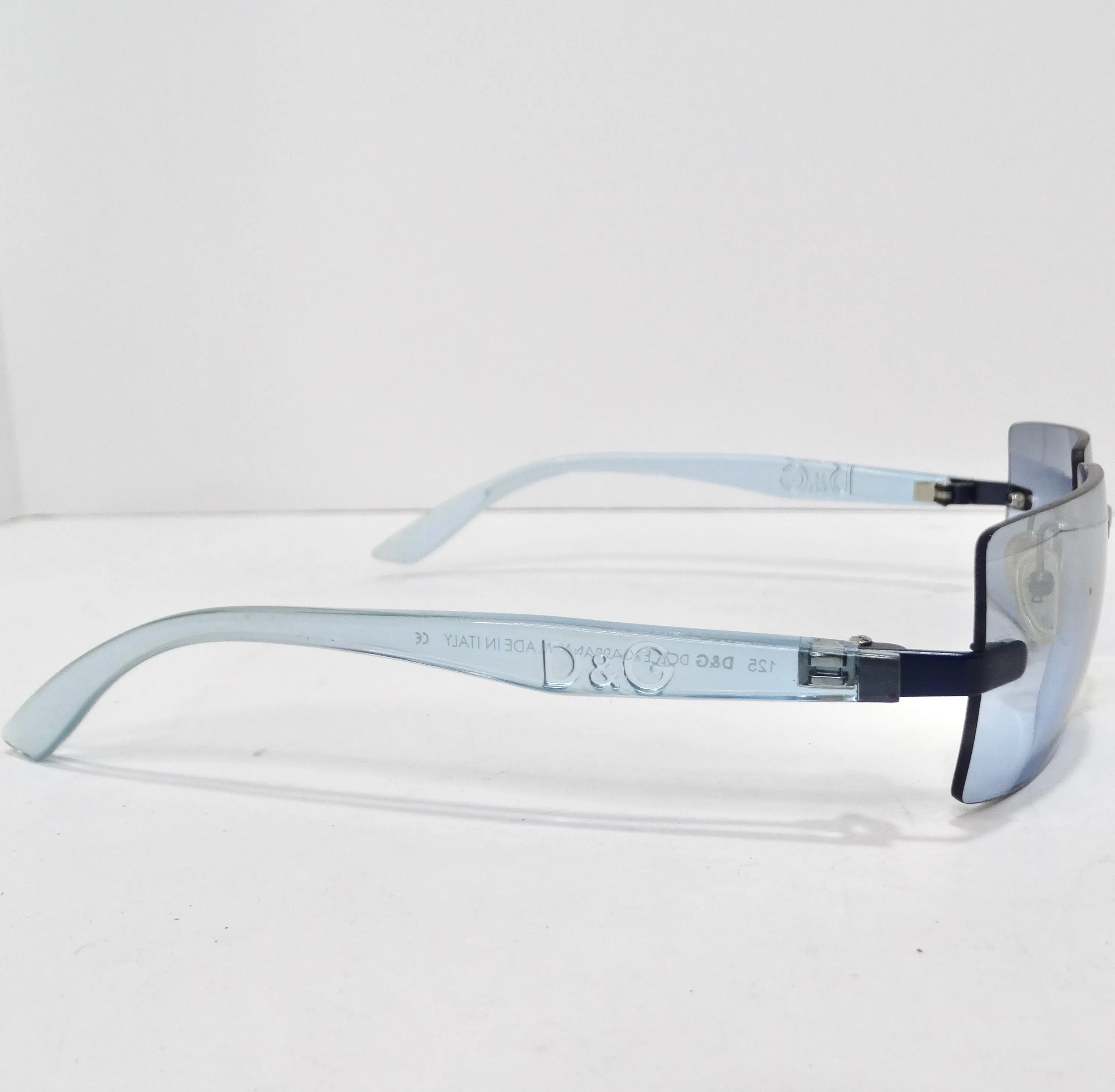 Dolce & Gabbana Y2K Blue Rectangular Frame Sunglasses