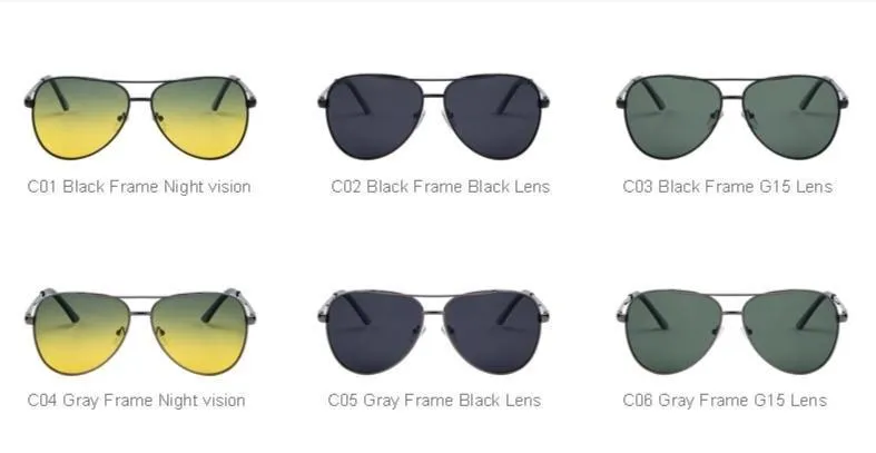 Driving 100% UV400 Protection Polarized Sunglasses with Night Vision