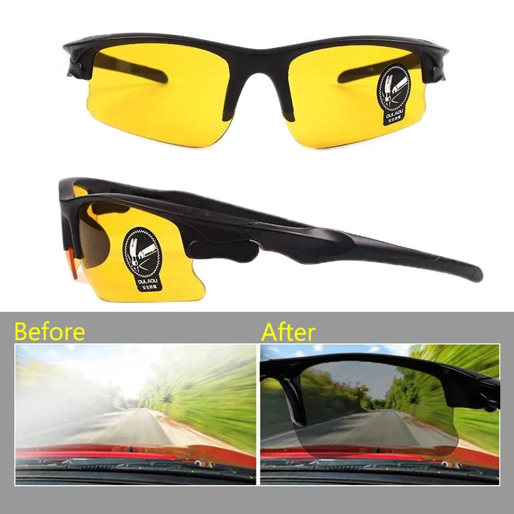 Driving Anti-Glare Polarized Sunglasses Goggles Eyewear Night Vision Drivers - Black