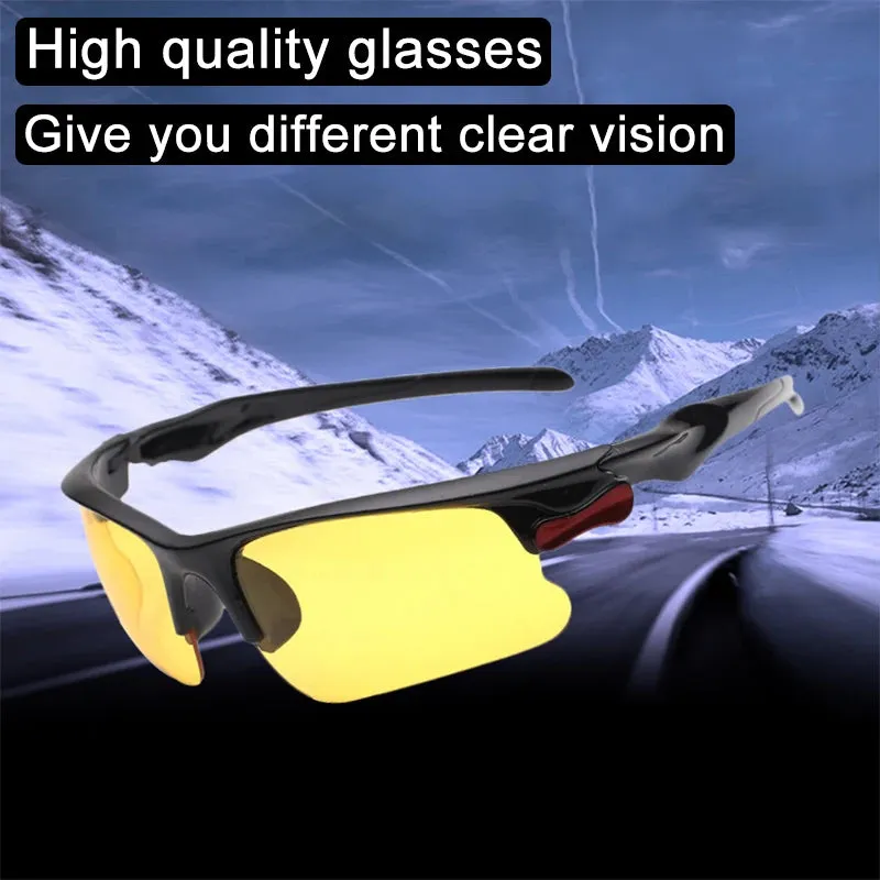 Driving Anti-Glare Polarized Sunglasses Goggles Eyewear Night Vision Drivers - Black