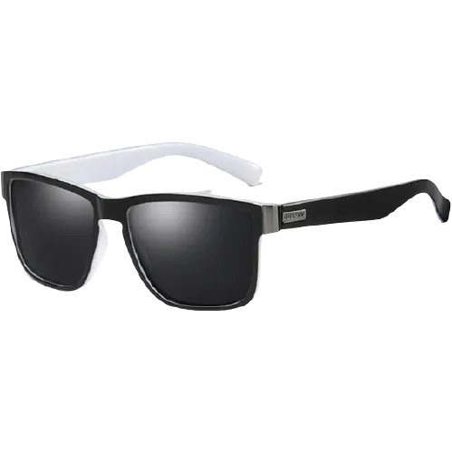 Dubery Polarized Sunglasses 100% UV Protection Black & White/Black D518 C8