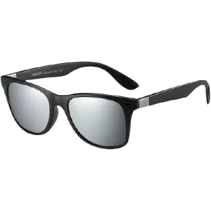 Dubery Polarized Sunglasses 100% UV Protection Black/Silver D4195 C3