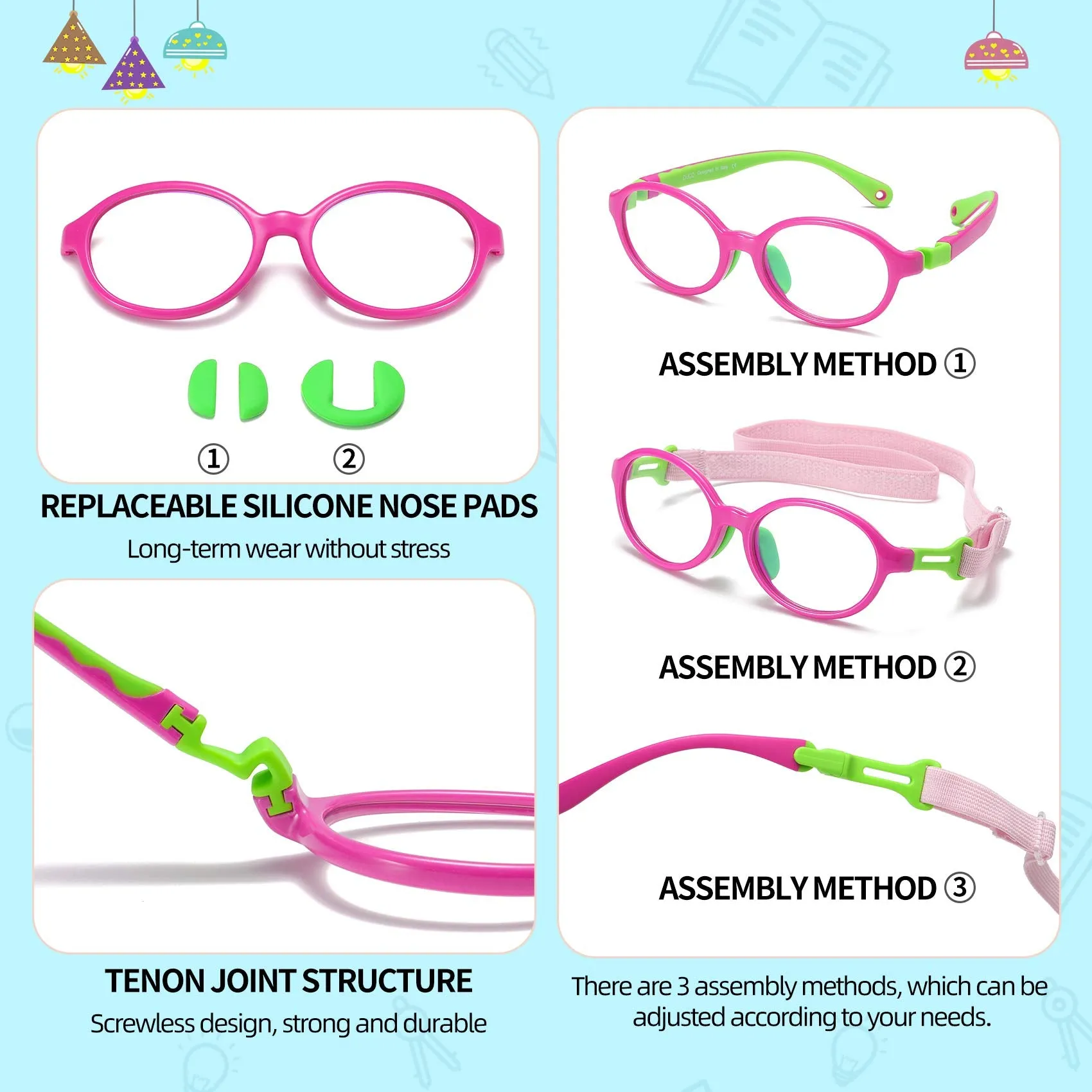 DUCO Blue Light Blocking Glasses Gaming Computer Glasses Eyeglasses Frames K026
