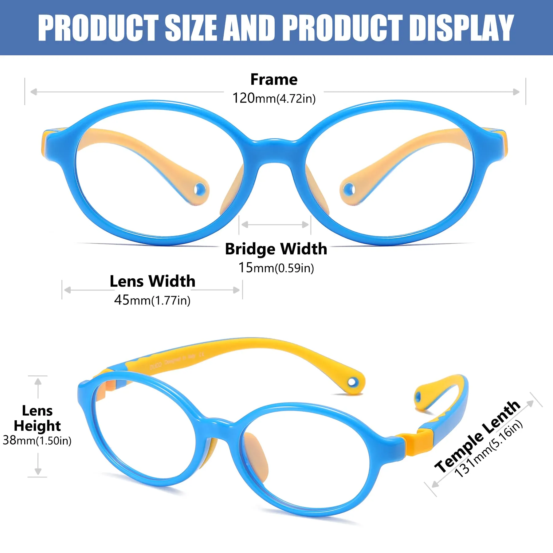 DUCO Blue Light Blocking Glasses Gaming Computer Glasses Eyeglasses Frames K026