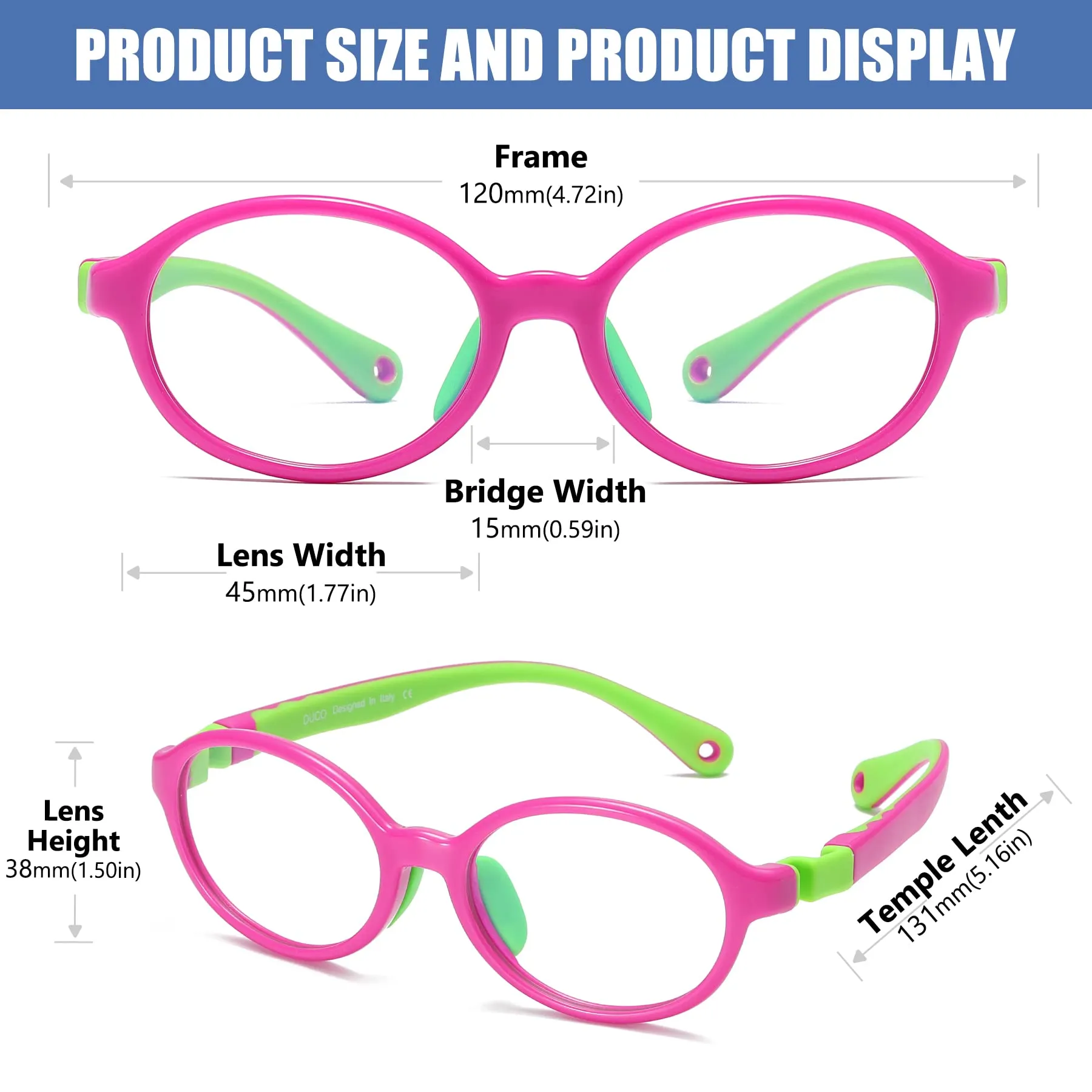 DUCO Blue Light Blocking Glasses Gaming Computer Glasses Eyeglasses Frames K026