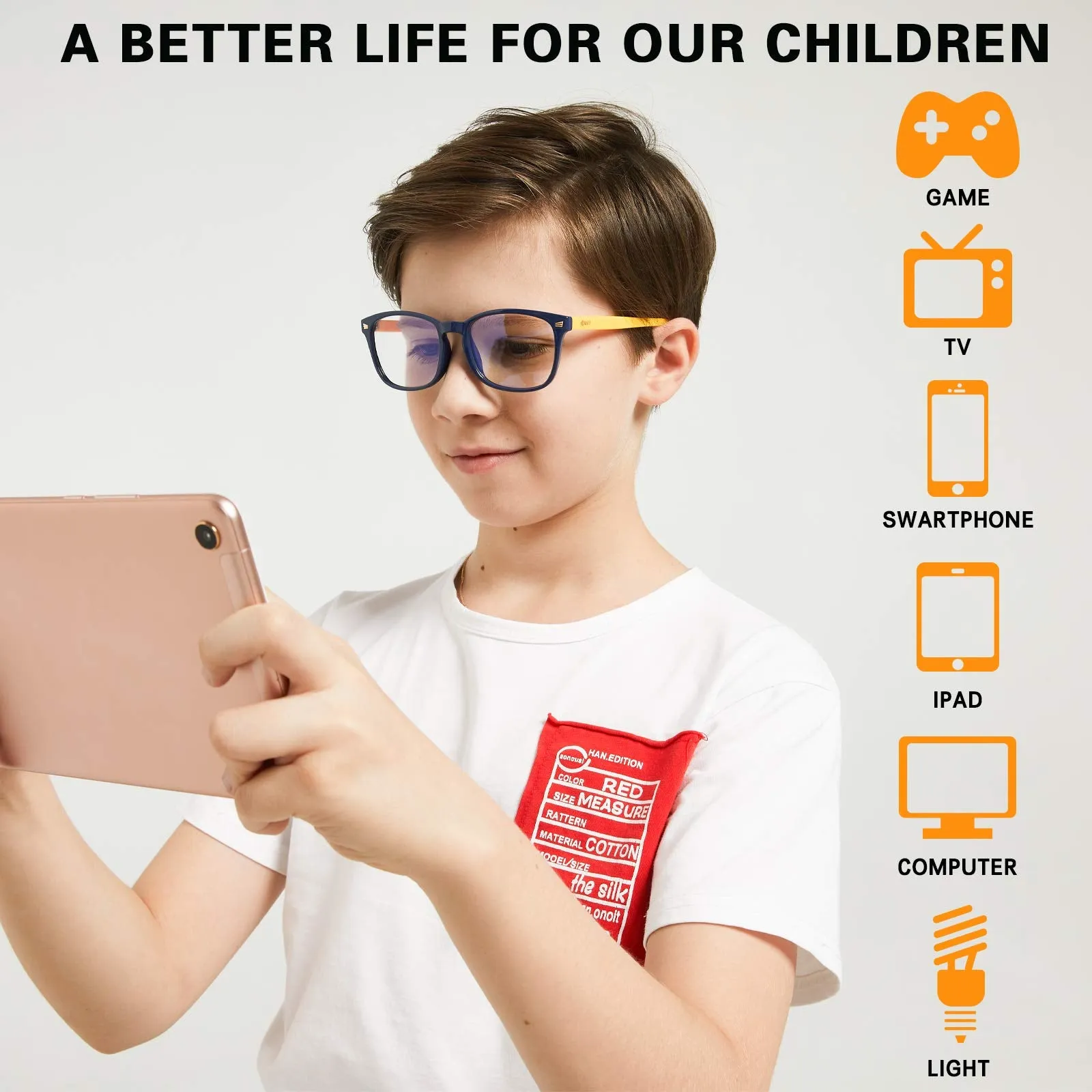 DUCO Kids Blue Light Glasses Girls Boys Computer Gaming Eyeglasses K028