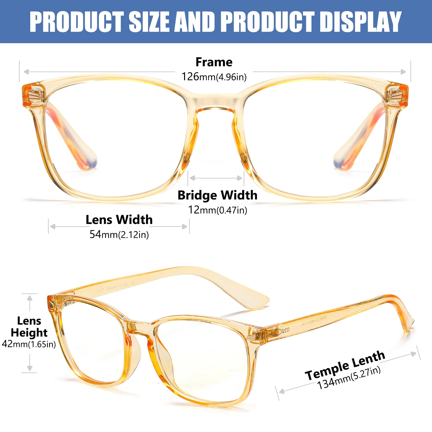DUCO Kids Blue Light Glasses Girls Boys Computer Gaming Eyeglasses K028