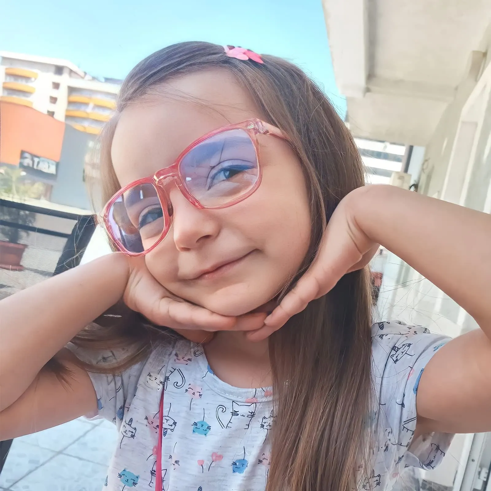 DUCO Kids Blue Light Glasses Girls Boys Computer Gaming Eyeglasses K028