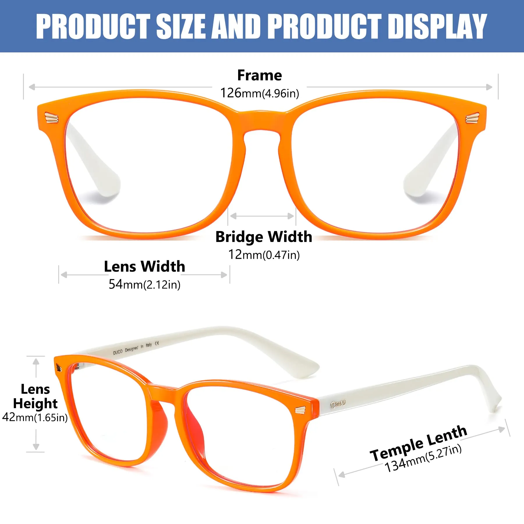 DUCO Kids Blue Light Glasses Girls Boys Computer Gaming Eyeglasses K028