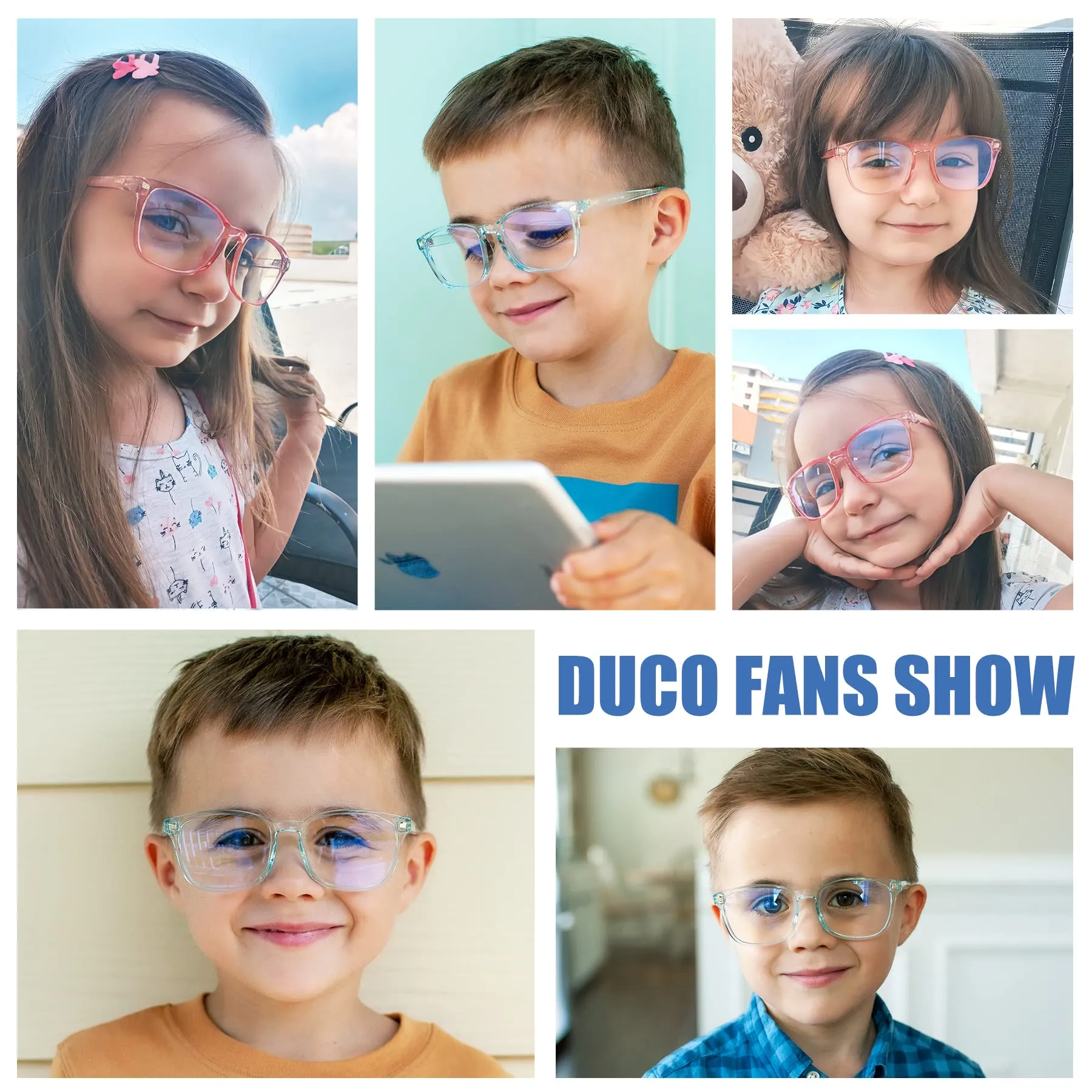 DUCO Kids Blue Light Glasses Girls Boys Computer Gaming Eyeglasses K028