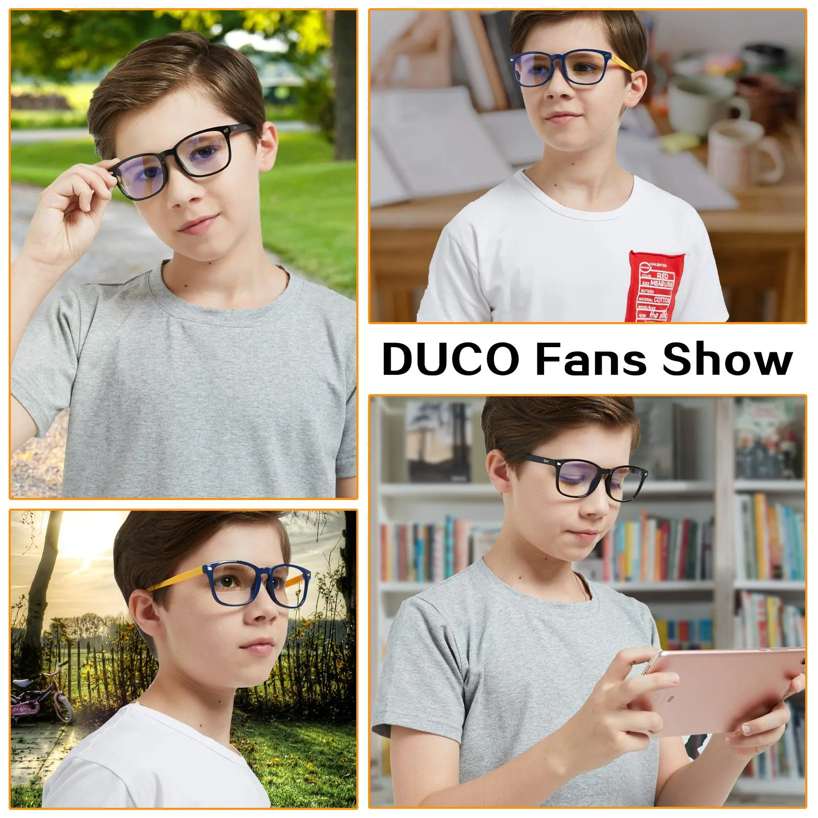DUCO Kids Blue Light Glasses Girls Boys Computer Gaming Eyeglasses K028
