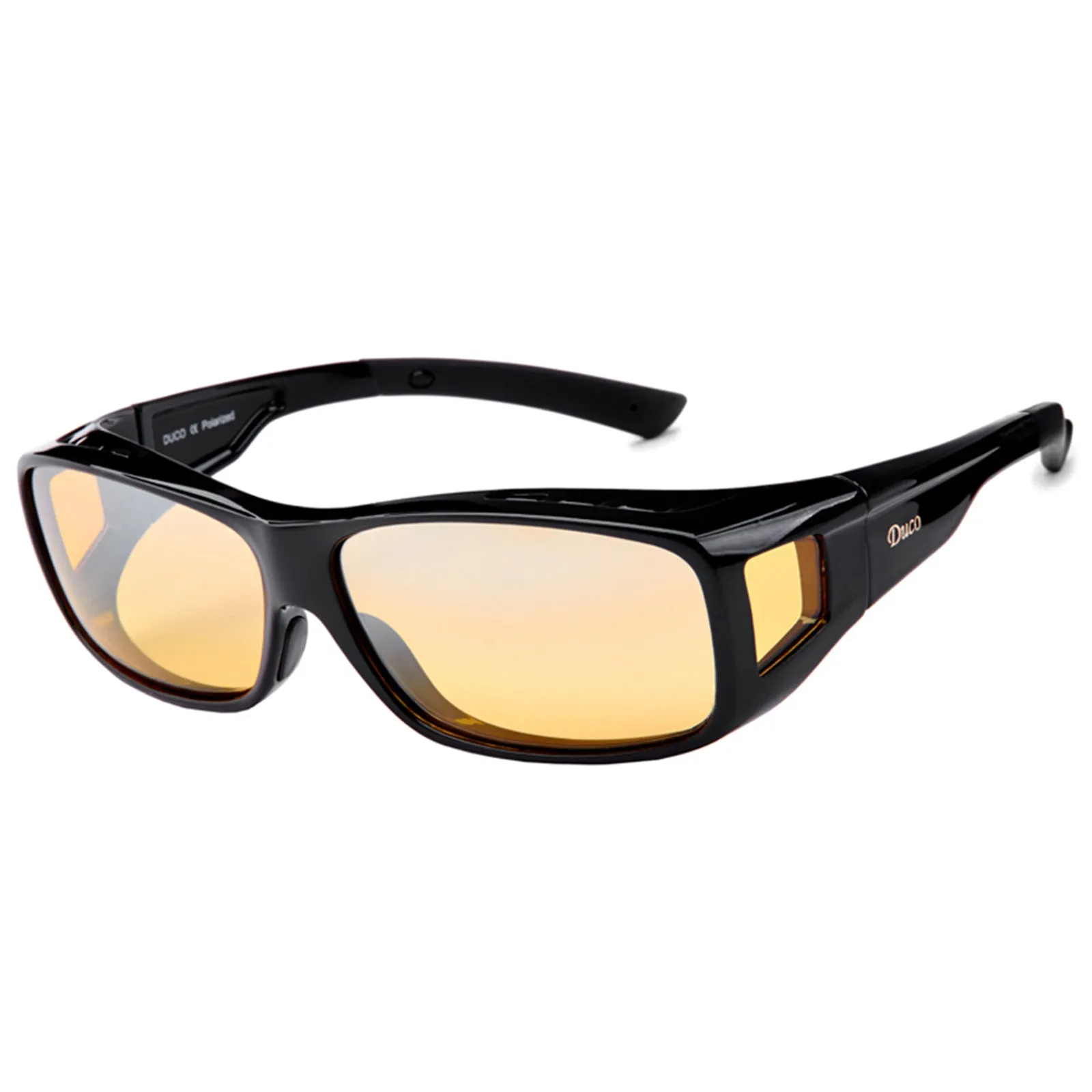 Duco Night Vision Glasses for Driving at Dusk Rainy Day Anti Glare Fit Over Wrap Around Eyewear Glasses UV400 Polarized
