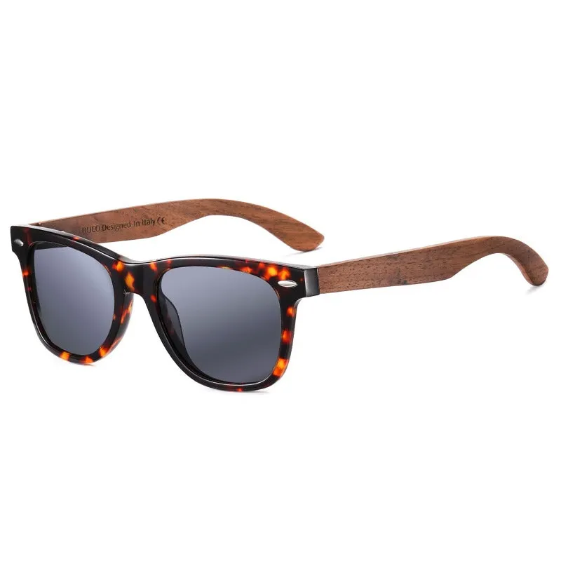 DUCO Polarized Driving Walnut Wooden Sunglasses for Men 2141