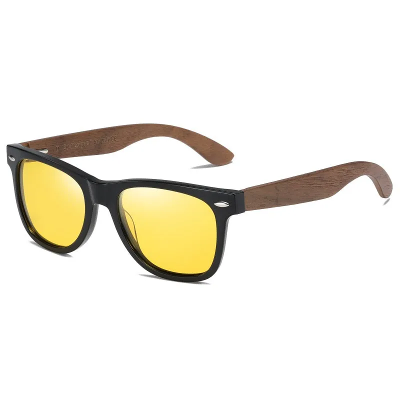 DUCO Polarized Driving Walnut Wooden Sunglasses for Men 2141