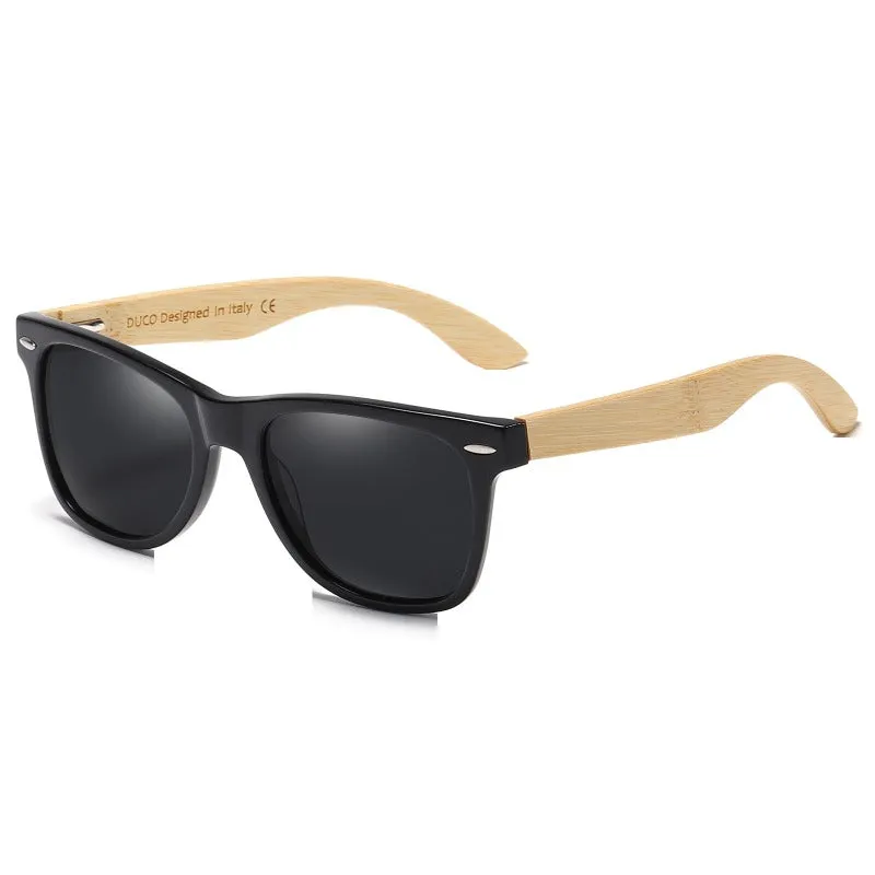 DUCO Polarized Driving Walnut Wooden Sunglasses for Men 2141