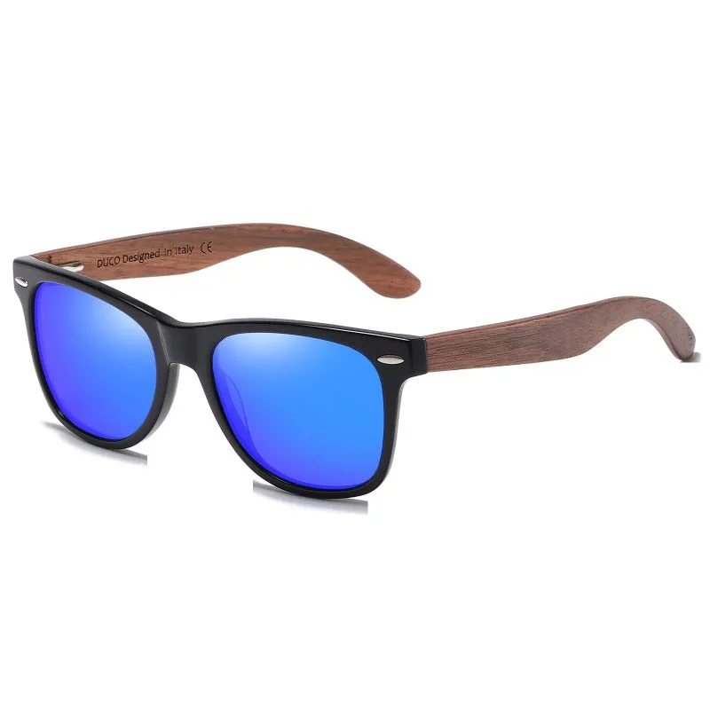 DUCO Polarized Driving Walnut Wooden Sunglasses for Men 2141