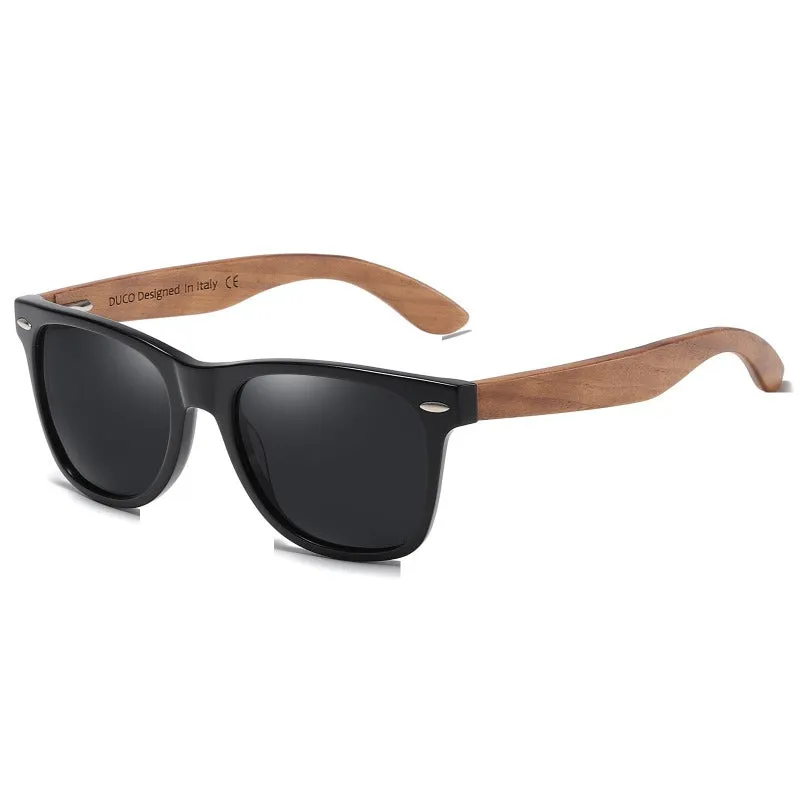 DUCO Polarized Driving Walnut Wooden Sunglasses for Men 2141