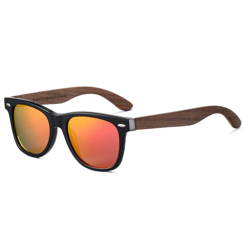 DUCO Polarized Driving Walnut Wooden Sunglasses for Men 2141
