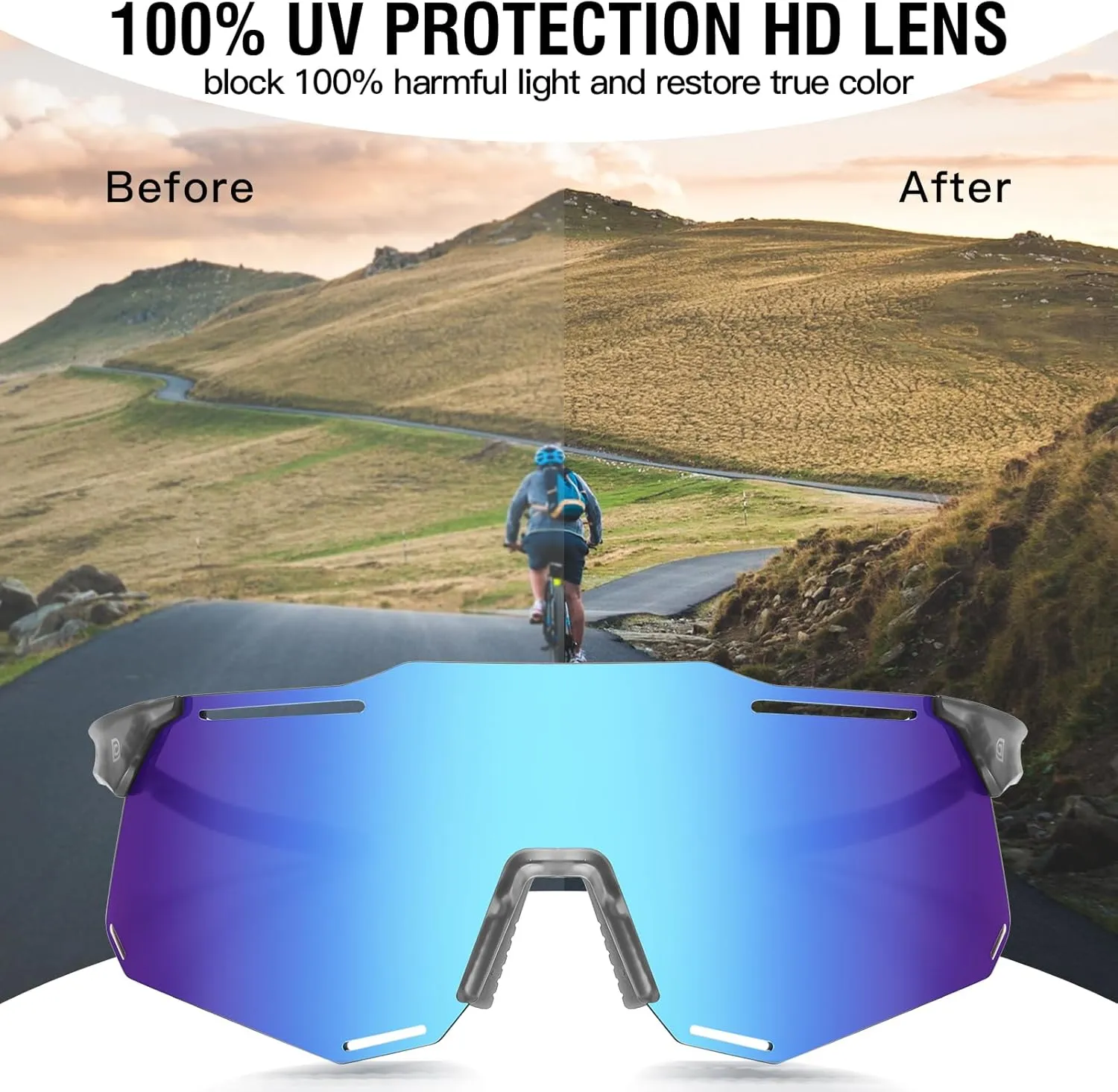 DUCO Polarized Sports Sunglasses for Men and Women UV400 Lightweight Durable for Cycling Baseball Fishing Running DC0045