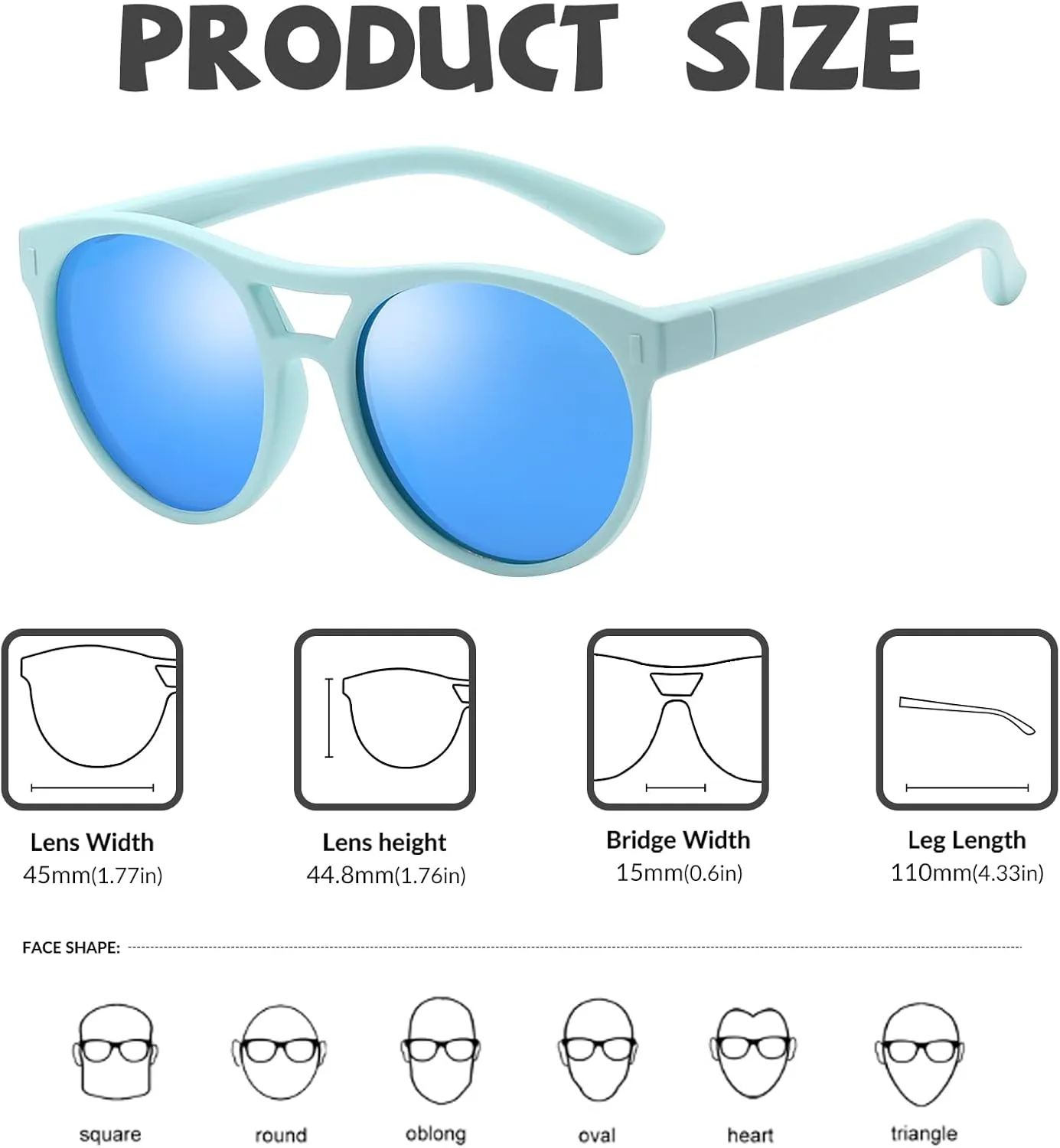 DUCO Sunglasses for Kids Boys Girls UV Protection Vintage Flexible Safety Polarized Sun Glasses with Strap DK030