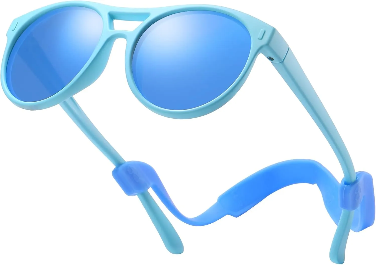 DUCO Sunglasses for Kids Boys Girls UV Protection Vintage Flexible Safety Polarized Sun Glasses with Strap DK030