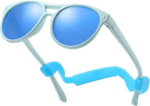 DUCO Sunglasses for Kids Boys Girls UV Protection Vintage Flexible Safety Polarized Sun Glasses with Strap DK030