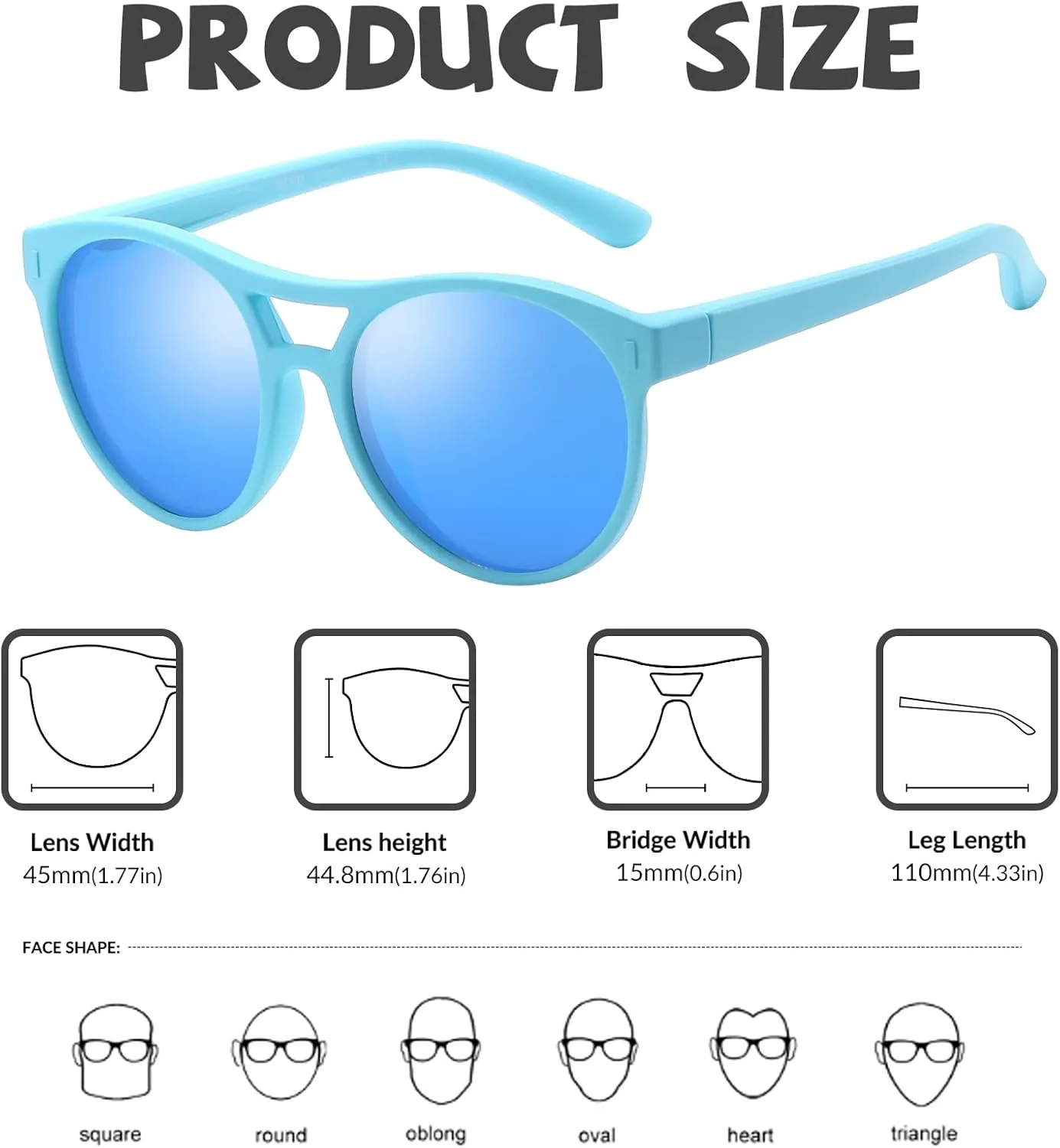 DUCO Sunglasses for Kids Boys Girls UV Protection Vintage Flexible Safety Polarized Sun Glasses with Strap DK030