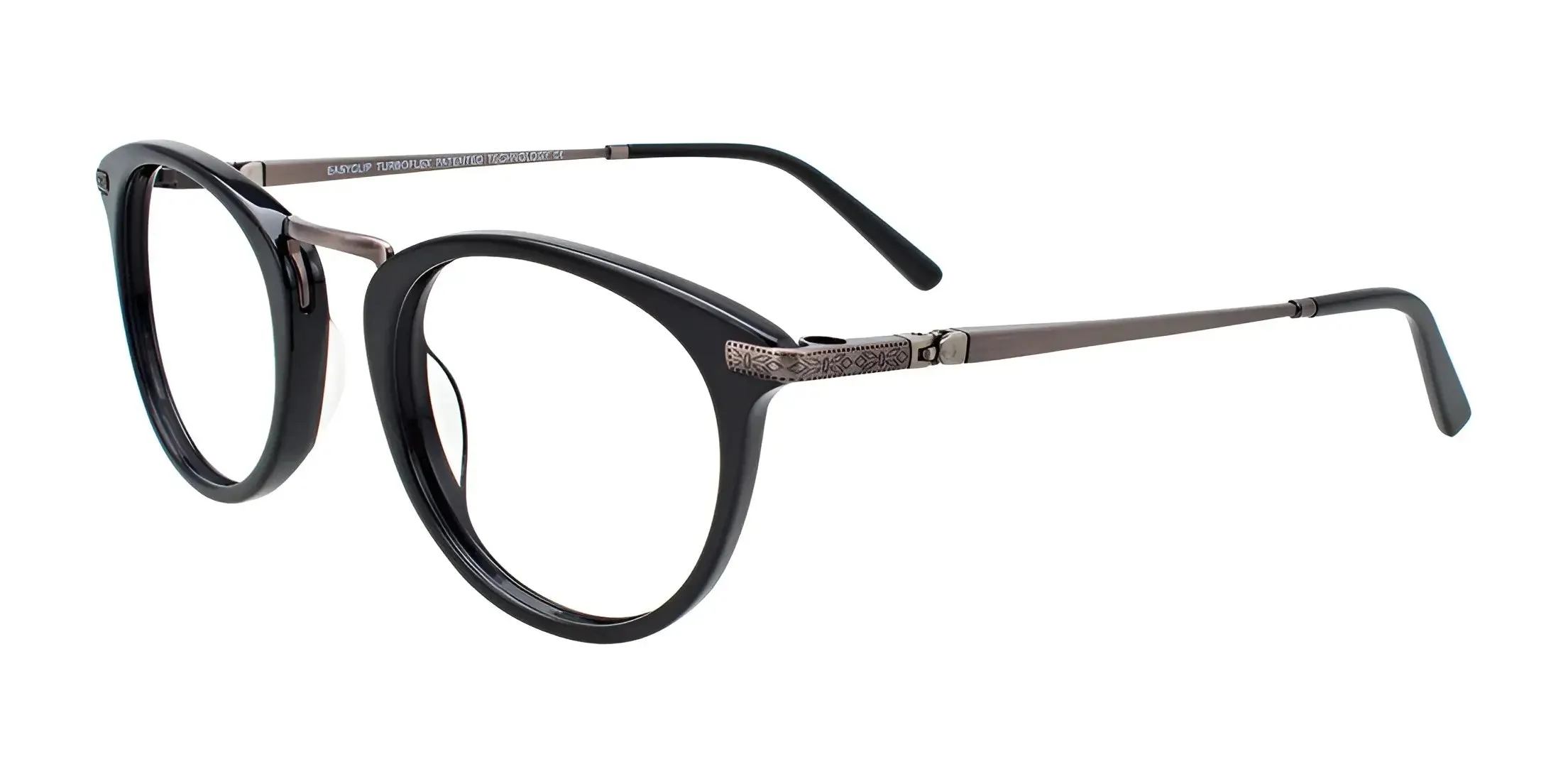 EasyClip EC485 Eyeglasses with Clip-on Sunglasses | Size 49