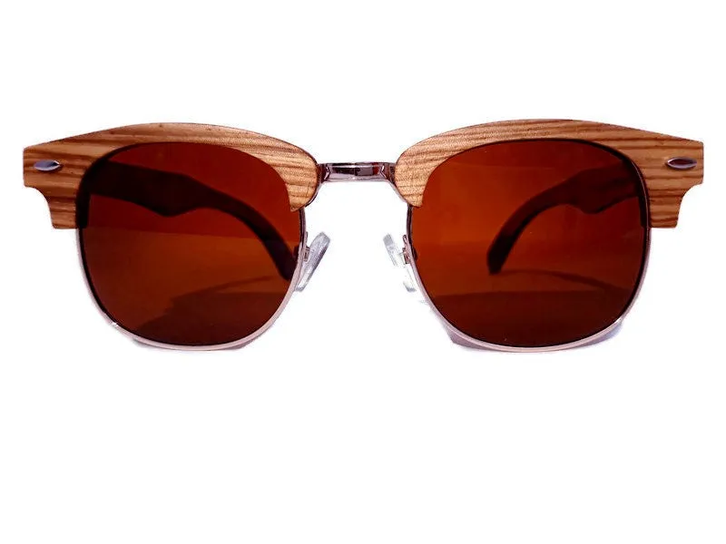 Ebony and ZebraWood Sunglasses, Tea Polarized Lenses