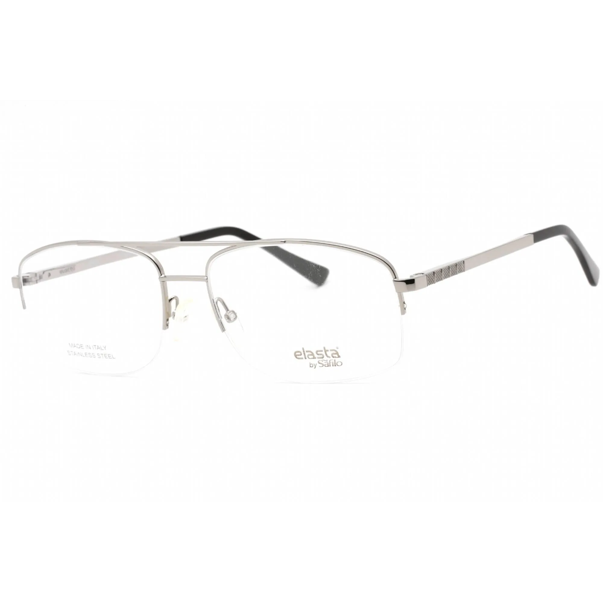 Elasta Men's Eyeglasses - Ruthenium Metal Half Rim  Frame | E 7246 06LB 00