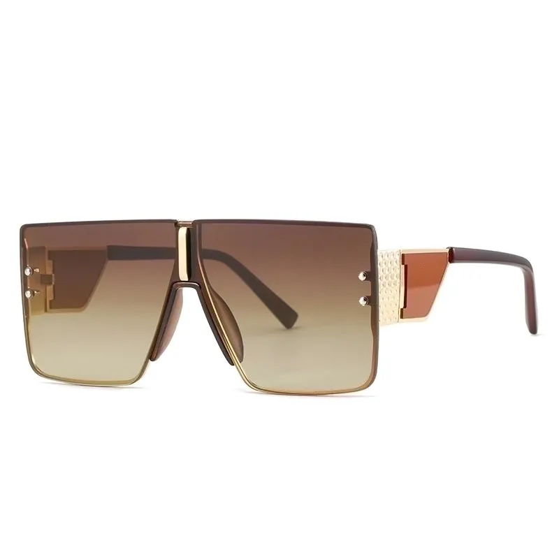 Elegant Retro Geometric Pc Special-shaped Mirror Frameless Women's Sunglasses