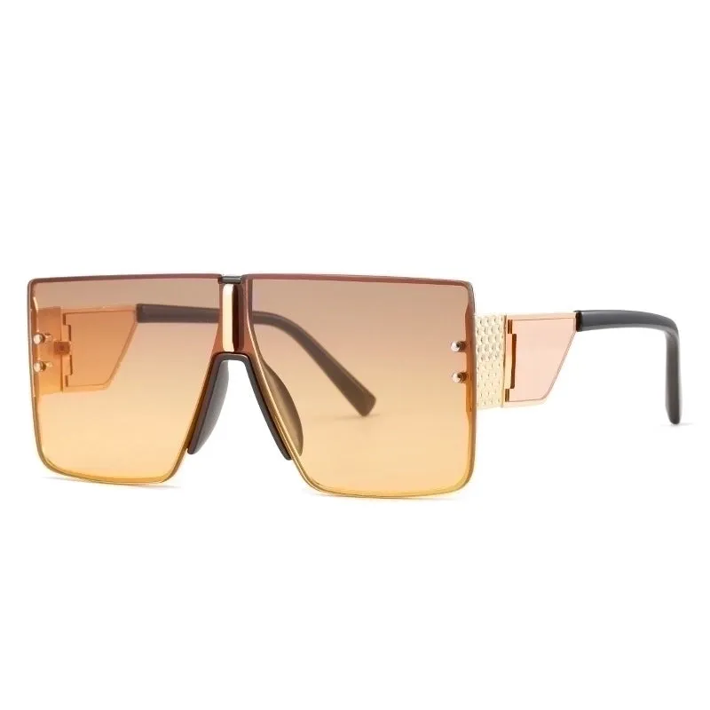 Elegant Retro Geometric Pc Special-shaped Mirror Frameless Women's Sunglasses