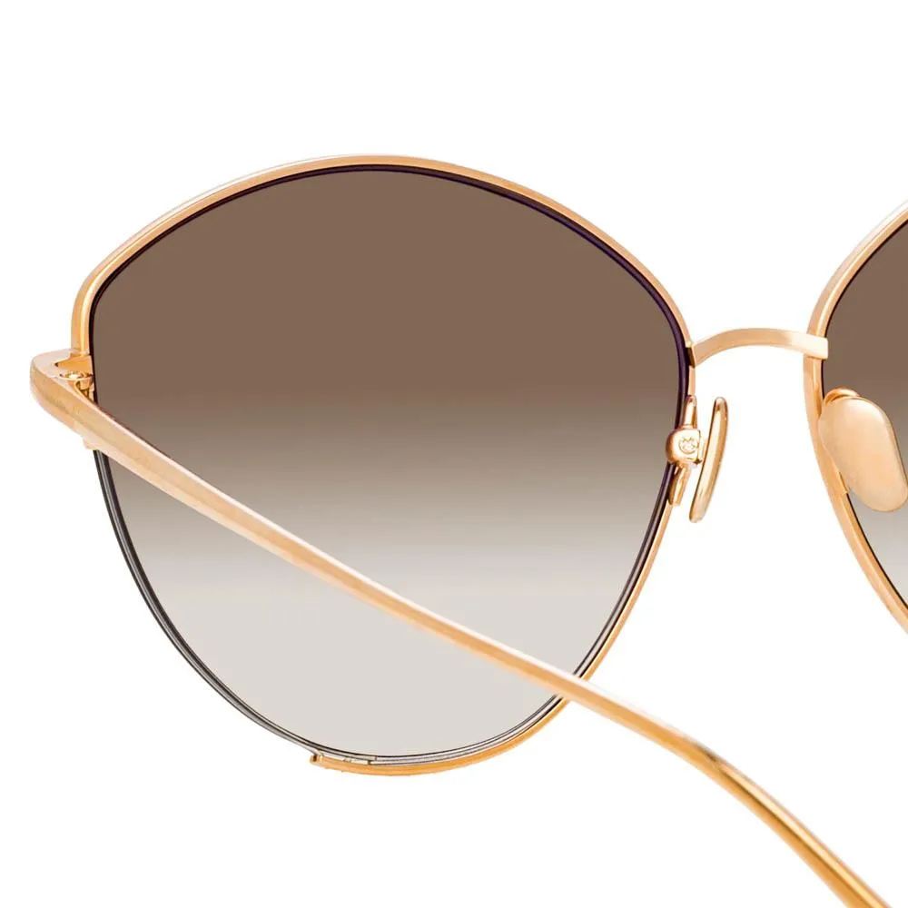 Ella Cat Eye Sunglasses in Rose Gold