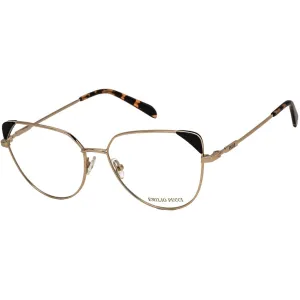 Emilio Pucci Women's Eyeglasses - Gold/Black/Havana Cat Eye Shape Frame | EP5112 033