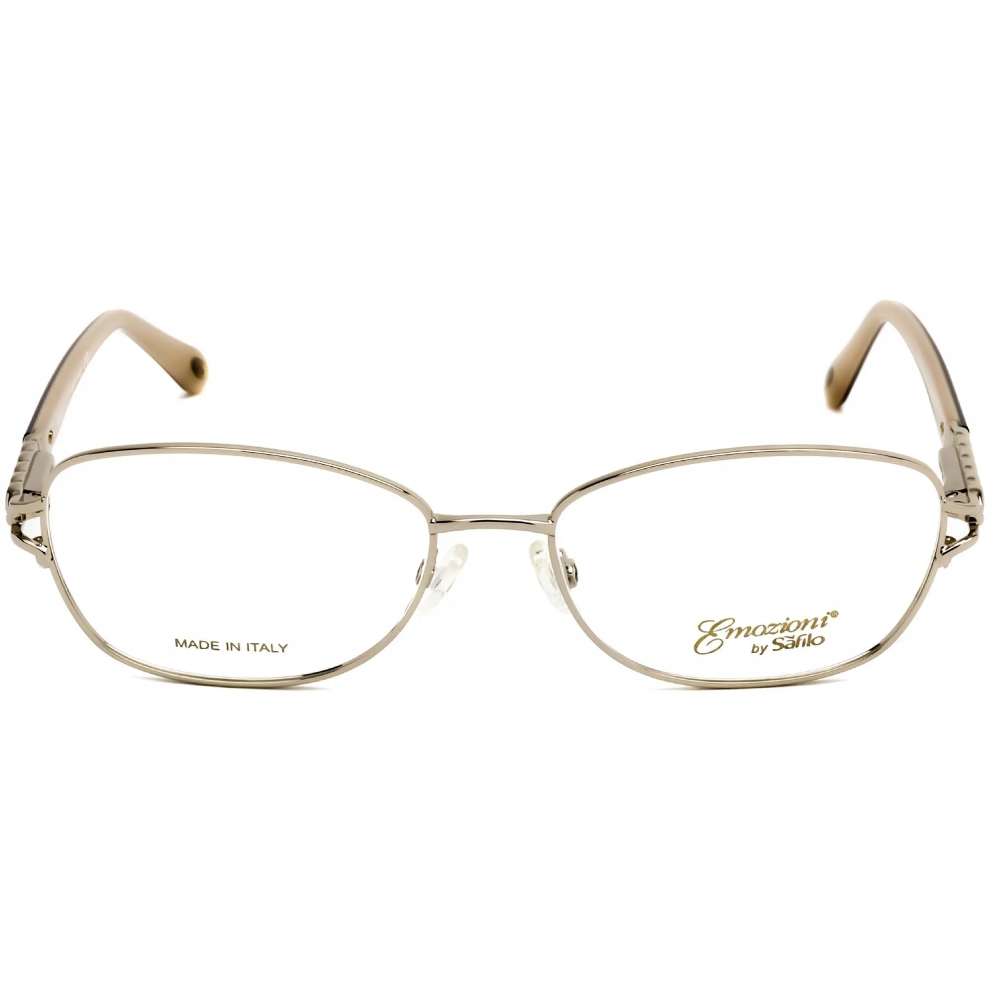 Emozioni Women's Eyeglasses - Light Gold and Brown Oval Shaped Frame | 4378 03YG 00