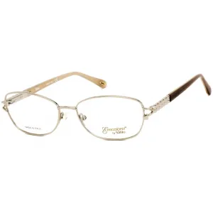 Emozioni Women's Eyeglasses - Light Gold and Brown Oval Shaped Frame | 4378 03YG 00